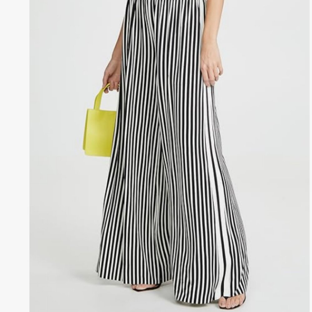 Norma Kamali Women's Side Stripe Boyfriend Elephant Pant Sz S